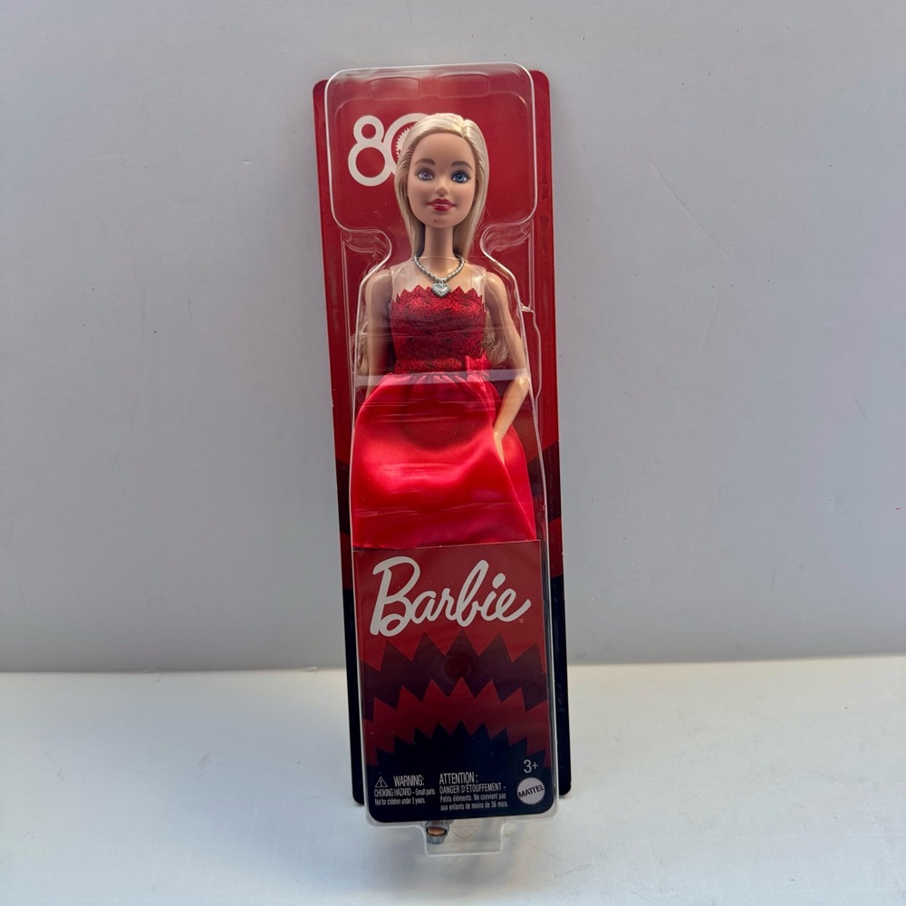 Barbie Mattel 80th Anniversary Ruby-Red Celebration Fashion Doll Red Dress